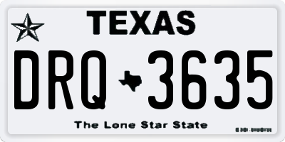 TX license plate DRQ3635