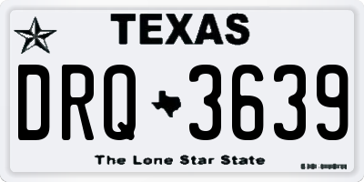 TX license plate DRQ3639