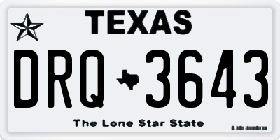 TX license plate DRQ3643