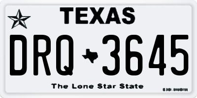 TX license plate DRQ3645