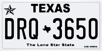 TX license plate DRQ3650