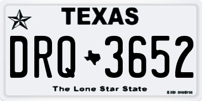 TX license plate DRQ3652