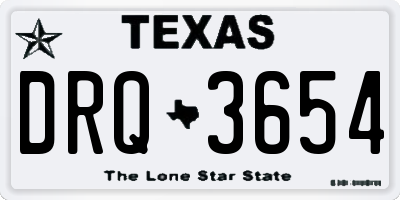 TX license plate DRQ3654