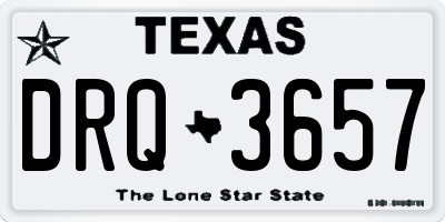 TX license plate DRQ3657