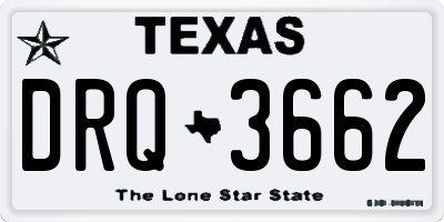 TX license plate DRQ3662