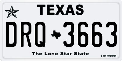 TX license plate DRQ3663