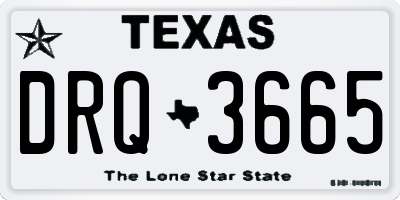 TX license plate DRQ3665