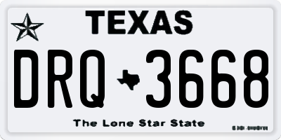 TX license plate DRQ3668