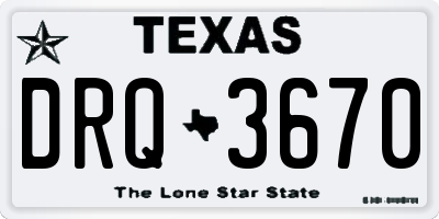 TX license plate DRQ3670