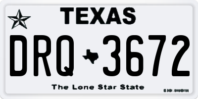 TX license plate DRQ3672