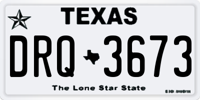 TX license plate DRQ3673