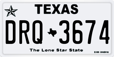 TX license plate DRQ3674