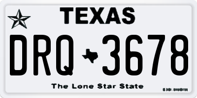 TX license plate DRQ3678