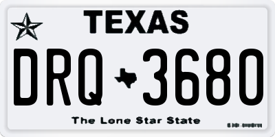 TX license plate DRQ3680