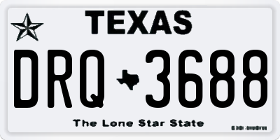 TX license plate DRQ3688