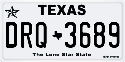 TX license plate DRQ3689