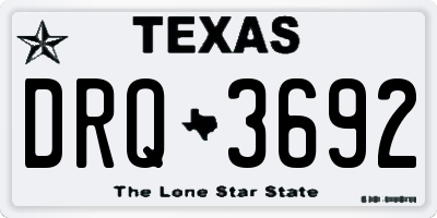 TX license plate DRQ3692