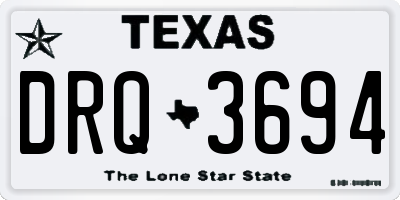 TX license plate DRQ3694