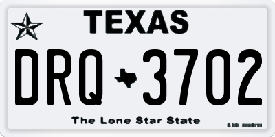 TX license plate DRQ3702