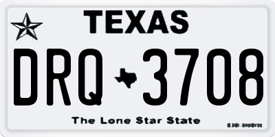 TX license plate DRQ3708