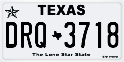 TX license plate DRQ3718