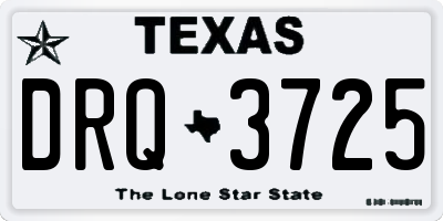 TX license plate DRQ3725