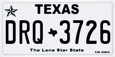 TX license plate DRQ3726