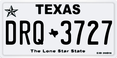 TX license plate DRQ3727