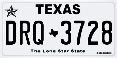 TX license plate DRQ3728