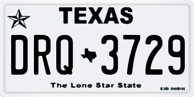 TX license plate DRQ3729