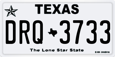 TX license plate DRQ3733