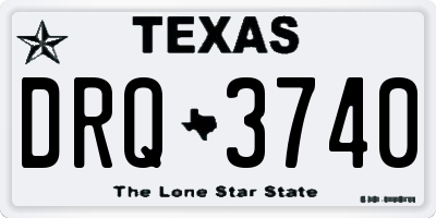 TX license plate DRQ3740