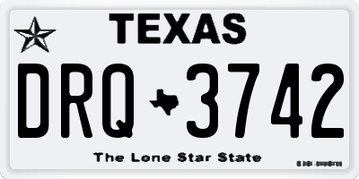 TX license plate DRQ3742