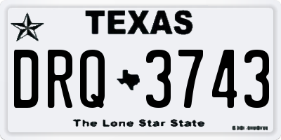 TX license plate DRQ3743