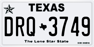 TX license plate DRQ3749