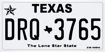 TX license plate DRQ3765