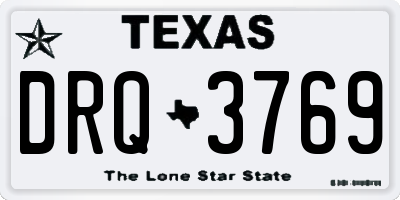 TX license plate DRQ3769