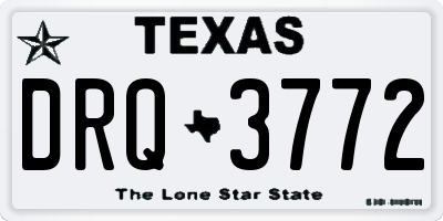 TX license plate DRQ3772