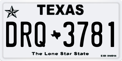 TX license plate DRQ3781