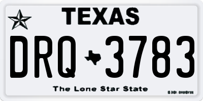 TX license plate DRQ3783
