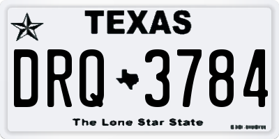 TX license plate DRQ3784