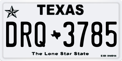 TX license plate DRQ3785