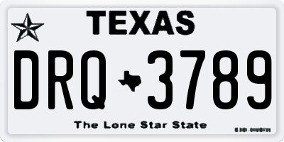 TX license plate DRQ3789