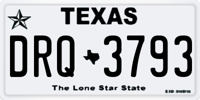 TX license plate DRQ3793