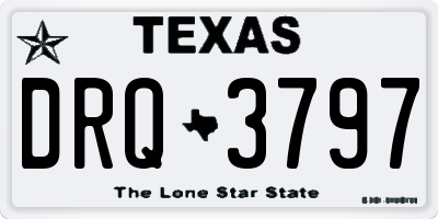 TX license plate DRQ3797