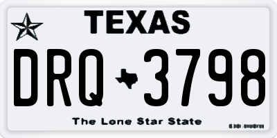 TX license plate DRQ3798