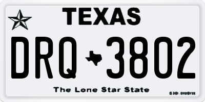 TX license plate DRQ3802