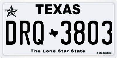TX license plate DRQ3803