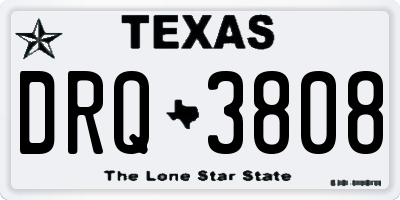 TX license plate DRQ3808