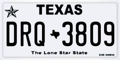 TX license plate DRQ3809